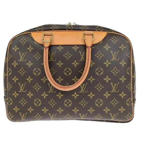 LOUIS VUITTON LV Logo Deauville Hand Bag Monogram Leather Brown - Picture 16 of 16